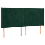 Sötétzöld bársony LED-es fejtámla 163x16x118/128 cm 3