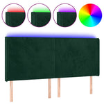 Sötétzöld bársony LED-es fejtámla 183x16x118/128 cm 2