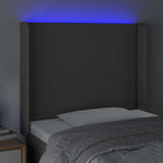 Szürke műbőr LED-es fejtámla 83x16x118/128 cm 4