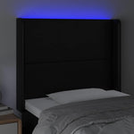 Fekete műbőr LED-es fejtámla 103x16x118/128 cm 4