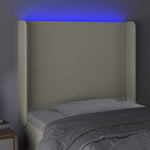 Krémszínű műbőr LED-es fejtámla 103x16x118/128 cm 4