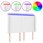 Fehér műbőr LED-es fejtámla 147x16x118/128 cm 2