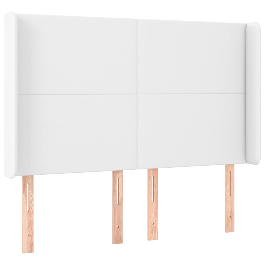 Fehér műbőr LED-es fejtámla 147x16x118/128 cm 3