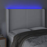 Fehér műbőr LED-es fejtámla 147x16x118/128 cm 4