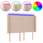 Cappuccino műbőr LED-es fejtámla 147x16x118/128 cm 2