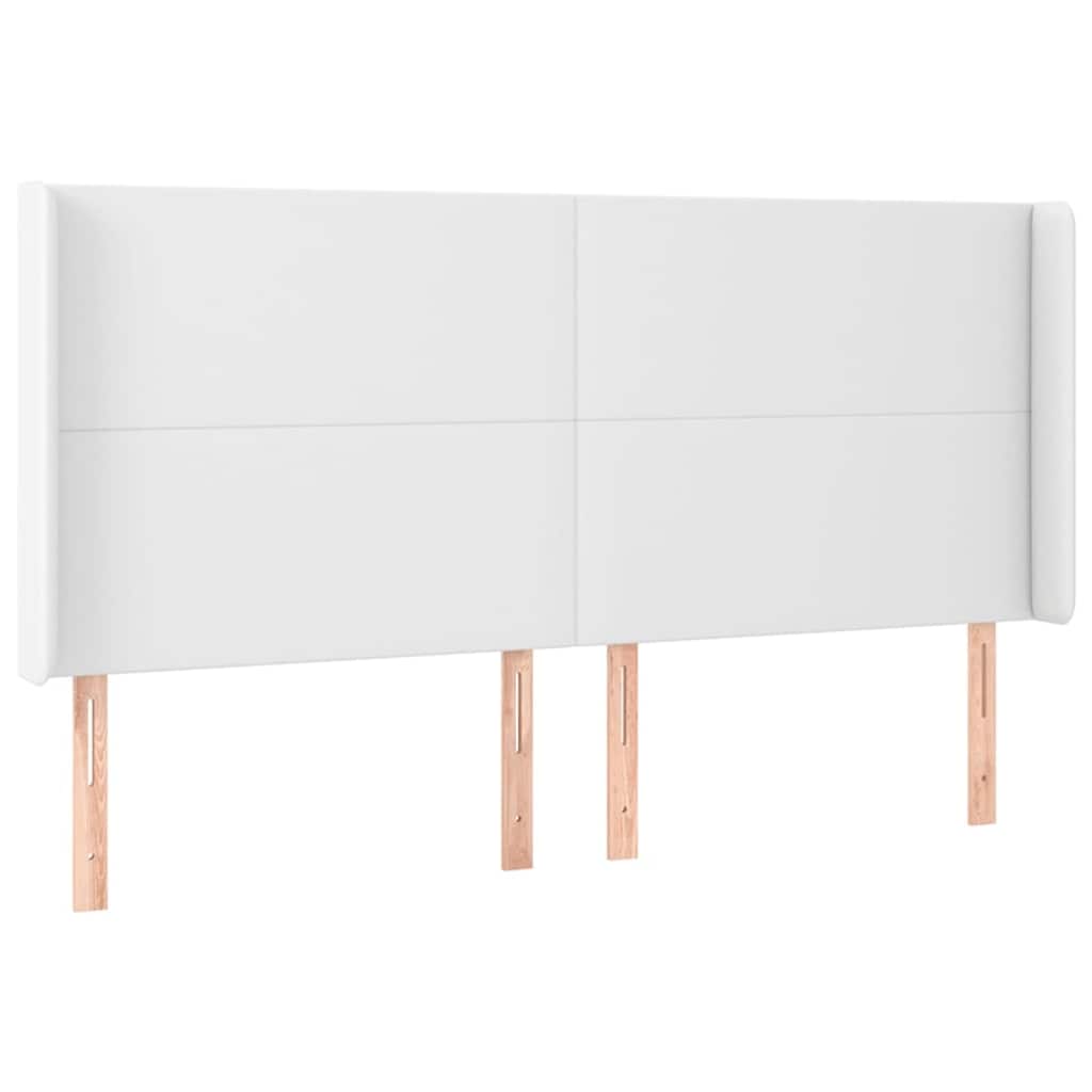 Fehér műbőr LED-es fejtámla 183x16x118/128 cm 3