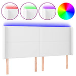 Fehér műbőr LED-es fejtámla 203x16x118/128 cm 2
