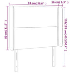 Világosszürke szövet LED-es fejtámla 93x16x118/128 cm 6