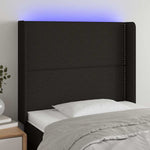 Fekete szövet LED-es fejtámla 93x16x118/128 cm