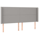 Világosszürke szövet LED-es fejtámla 183x16x118/128 cm 3