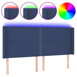 Kék szövet LED-es fejtámla 203x16x118/128 cm 2