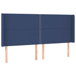Kék szövet LED-es fejtámla 203x16x118/128 cm 3