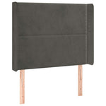 Sötétszürke bársony LED-es fejtámla 83x16x118/128 cm 3