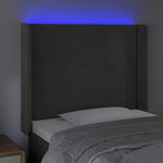 Sötétszürke bársony LED-es fejtámla 103x16x118/128 cm 4