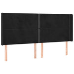 Fekete bársony LED-es fejtámla 203x16x118/128 cm 3