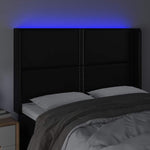 Fekete műbőr LED-es fejtámla 147x16x118/128 cm 4