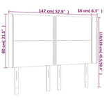 Fekete műbőr LED-es fejtámla 147x16x118/128 cm 6