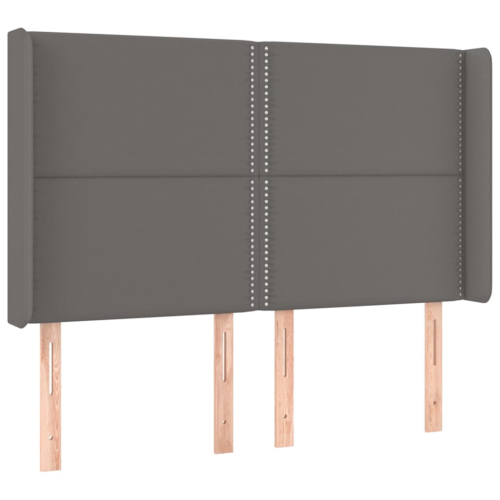 Szürke műbőr LED-es fejtámla 147x16x118/128 cm 3