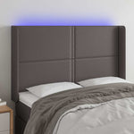Szürke műbőr LED-es fejtámla 147x16x118/128 cm