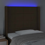 Sötétbarna szövet LED-es fejtámla 83x16x118/128 cm 4