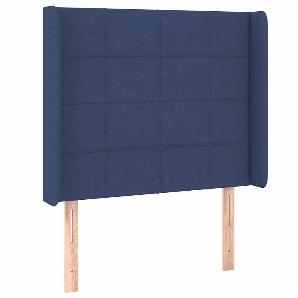Kék szövet LED-es fejtámla 83x16x118/128 cm 3