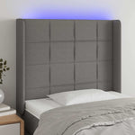 Sötétszürke szövet LED-es fejtámla 93x16x118/128 cm