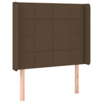 Sötétbarna szövet LED-es fejtámla 93x16x118/128 cm 3