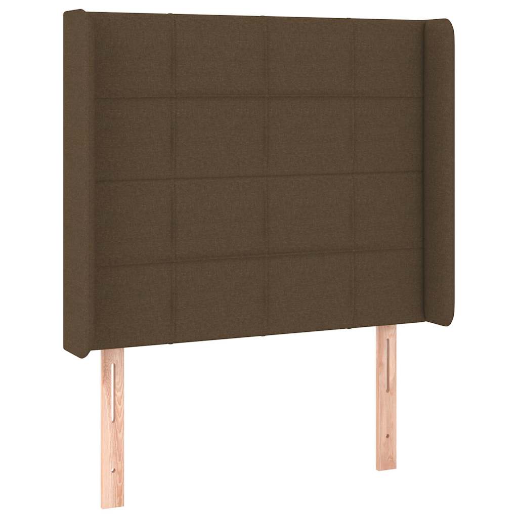 Sötétbarna szövet LED-es fejtámla 93x16x118/128 cm 3