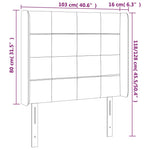 Világosszürke szövet LED-es fejtámla 103x16x118/128 cm 6