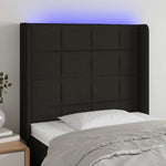 Fekete szövet LED-es fejtámla 103x16x118/128 cm
