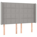 Világosszürke szövet LED-es fejtámla 147x16x118/128 cm 3
