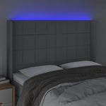 Világosszürke szövet LED-es fejtámla 147x16x118/128 cm 4