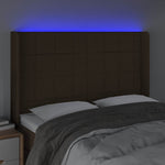Sötétbarna szövet LED-es fejtámla 147x16x118/128 cm 4
