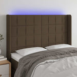 Sötétbarna szövet LED-es fejtámla 147x16x118/128 cm