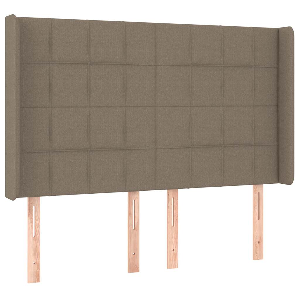 Tópszínű szövet LED-es fejtámla 147x16x118/128 cm 3