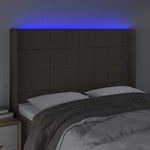 Tópszínű szövet LED-es fejtámla 147x16x118/128 cm 4