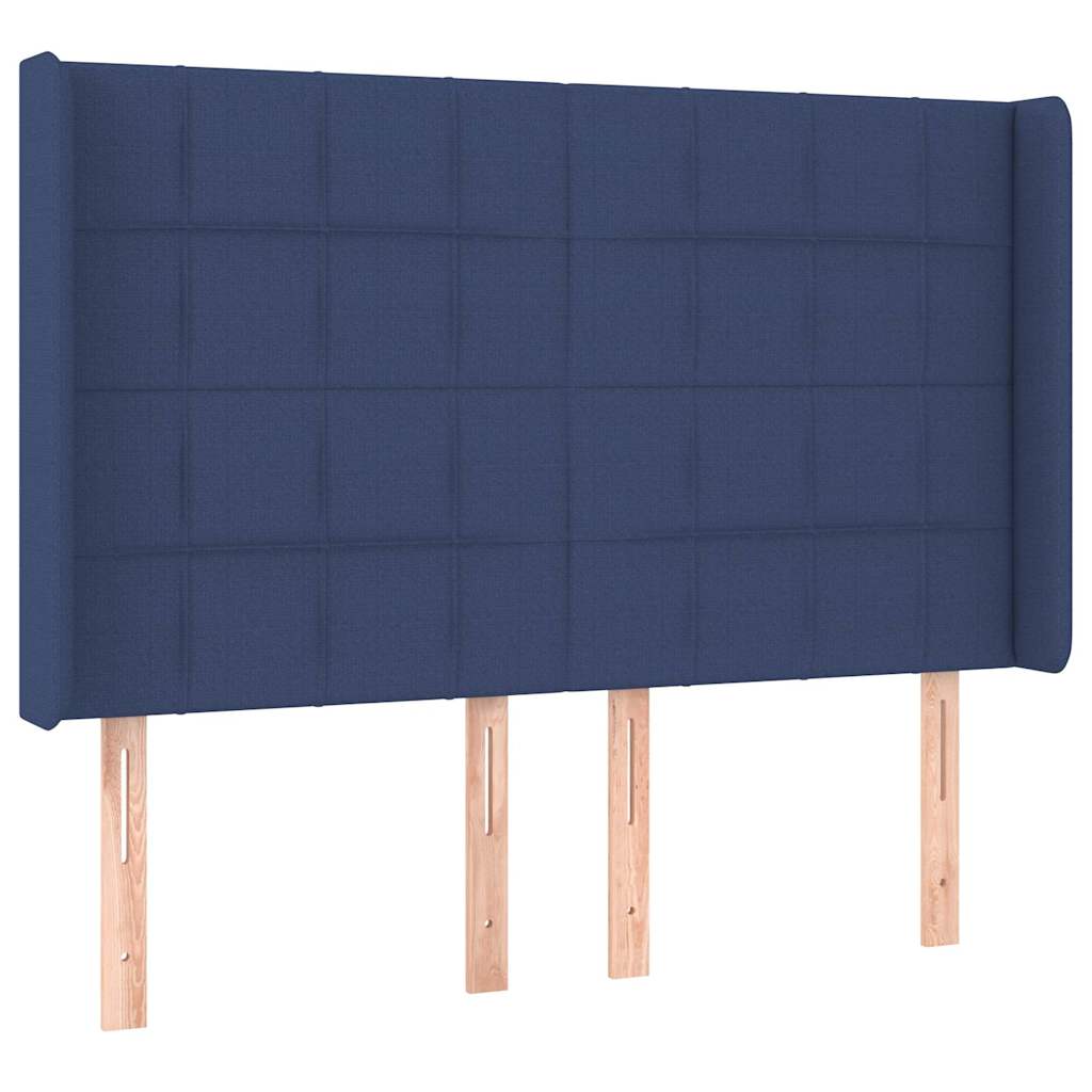Kék szövet LED-es fejtámla 147x16x118/128 cm 3