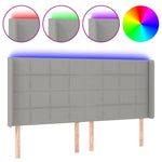 Világosszürke szövet LED-es fejtámla 163x16x118/128 cm 2
