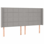 Világosszürke szövet LED-es fejtámla 163x16x118/128 cm 3