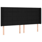 Fekete szövet LED-es fejtámla 163x16x118/128 cm 3