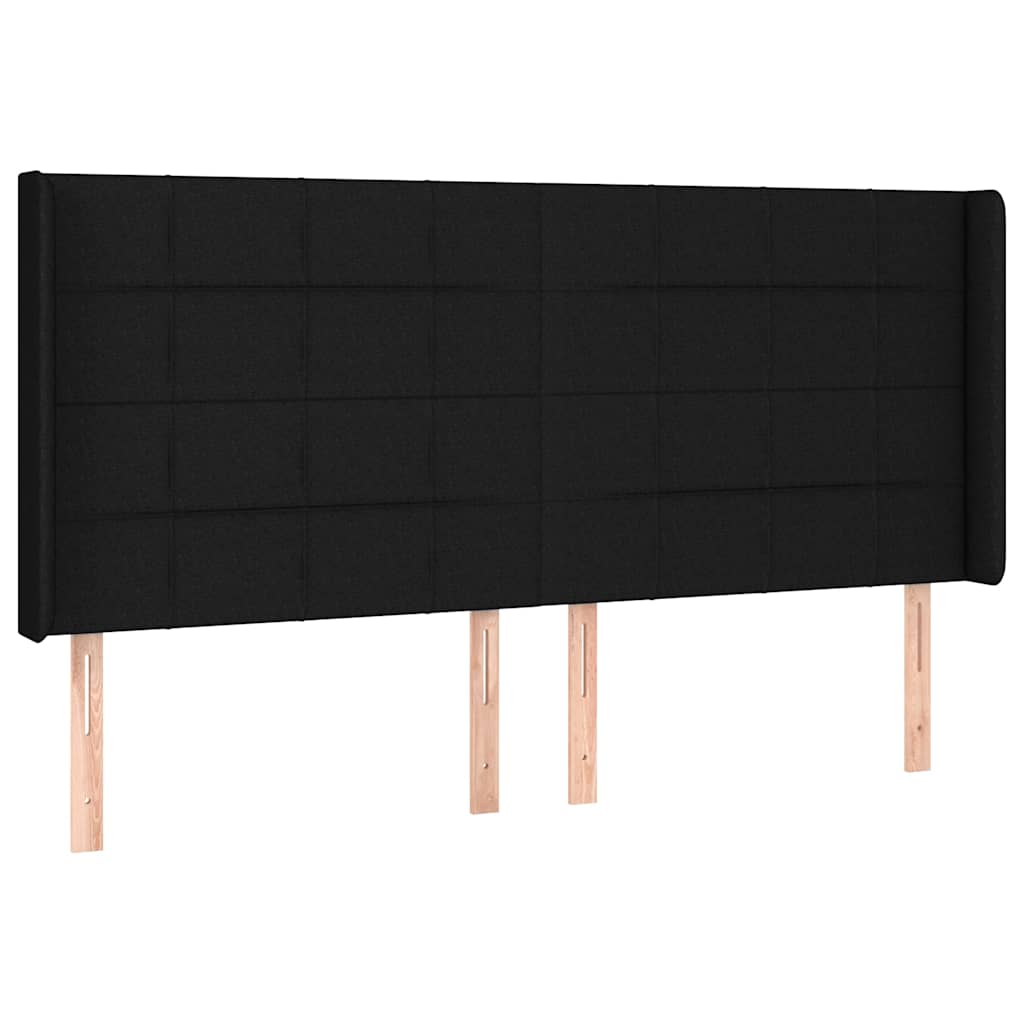 Fekete szövet LED-es fejtámla 163x16x118/128 cm 3