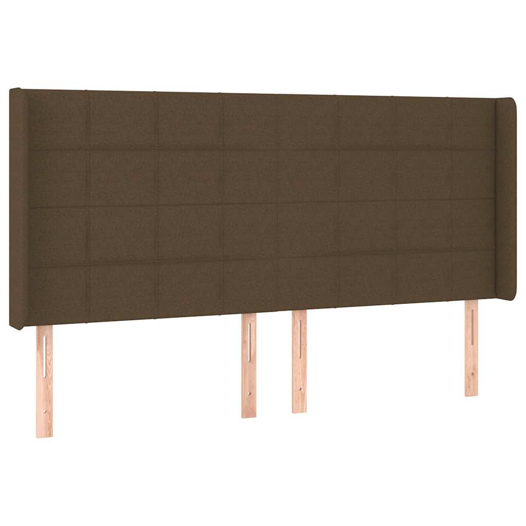Sötétbarna szövet LED-es fejtámla 183x16x118/128 cm 3