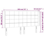 Krémszínű szövet LED-es fejtámla 183x16x118/128 cm 6