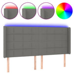 Sötétszürke szövet LED-es fejtámla 203x16x118/128 cm 2