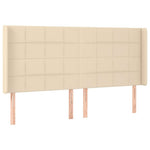 Krémszínű szövet LED-es fejtámla 203x16x118/128 cm 3