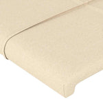 Krémszínű szövet LED-es fejtámla 203x16x118/128 cm 5