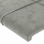 Világosszürke bársony LED-es fejtámla 93x16x118/128 cm 5
