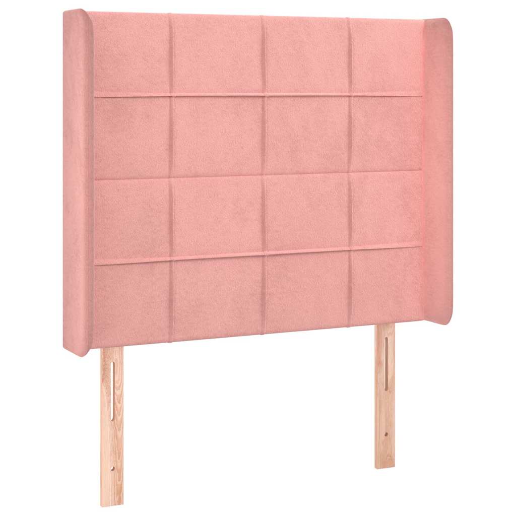 Rózsaszín bársony LED-es fejtámla 93x16x118/128 cm 3