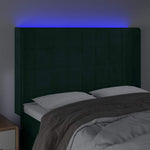 Sötétzöld bársony LED-es fejtámla 147x16x118/128 cm 4