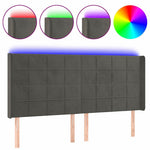 Sötétszürke bársony LED-es fejtámla 163x16x118/128 cm 2